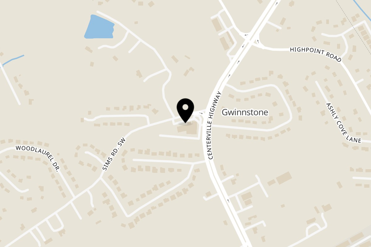 Map showing the location of Empire Lounge on 2671 Centerville Hwy in Snellville